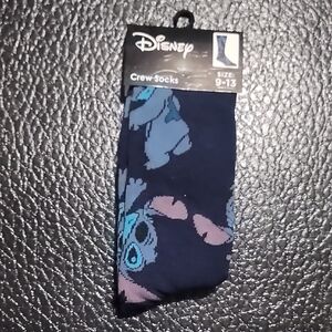 Disney Men's Navy and Light Blue Crew Socks